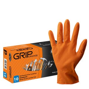 Nitril-Einweghandschuhe GRIP ORANGE