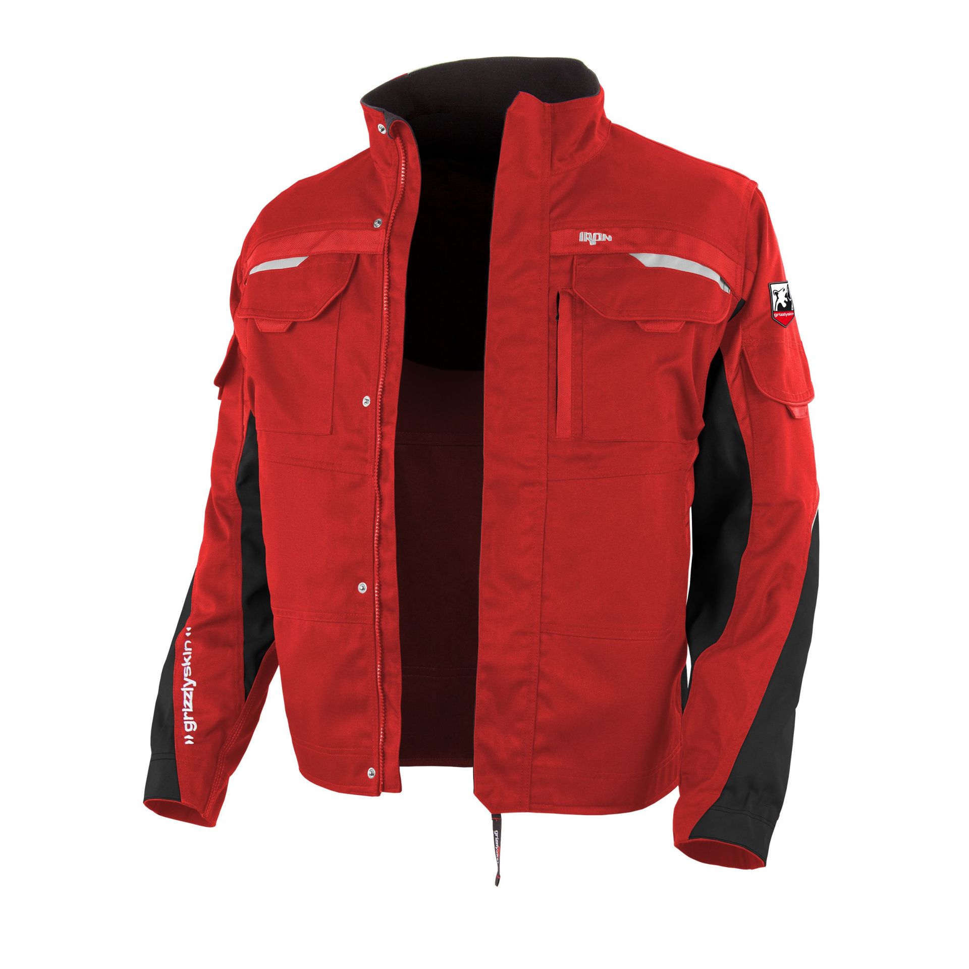 Bundjacke "grizzlyskin IRON"Rot/Schwarz